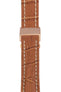 Breitling-Style Alligator-Embossed Deployment Watch Strap in Brown (with Polished Rose Gold Deployment Clasp)