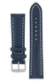 Breitling-Style Calfskin Leather Watch Strap and Buckle in Blue
