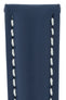 Breitling-Style Calfskin Leather Watch Strap and Buckle in Blue (Detail)