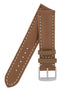 Breitling-Style Calfskin Leather Watch Strap and Buckle in Caramel Brown