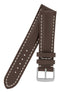 Breitling-Style Calfskin Leather Watch Strap and Buckle in Chocolate Brown