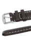 Breitling-Style Calfskin Leather Watch Strap and Buckle in Chocolate Brown