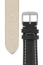 Breitling-Style Alligator-Embossed Watch Strap and Buckle in Black (Tapers)