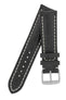 Breitling-Style Alligator-Embossed Watch Strap and Buckle in Black