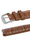 Breitling-Style Alligator-Embossed Watch Strap and Buckle in Brown