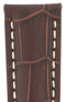 Breitling-Style Alligator-Embossed Watch Strap and Buckle in Tabac Brown (Detail)