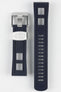 Crafter Blue CB01 Navy Blue Rubber Watch Strap with brushed stainless steel buckle and embossed metal keeper