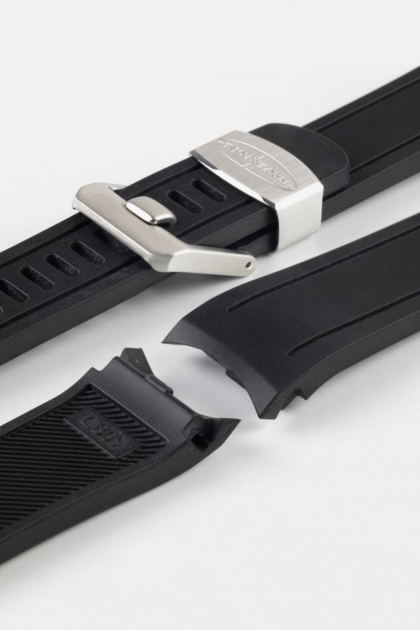 CRAFTER BLUE Black Curved Rubber Strap for Seiko SKX Series