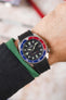 Crafter Blue CB05 Rubber Watch Strap in black with stainless steel fitted to Seiko SKX SDS001 Black dial red and blue pepsi bezel on wrist 