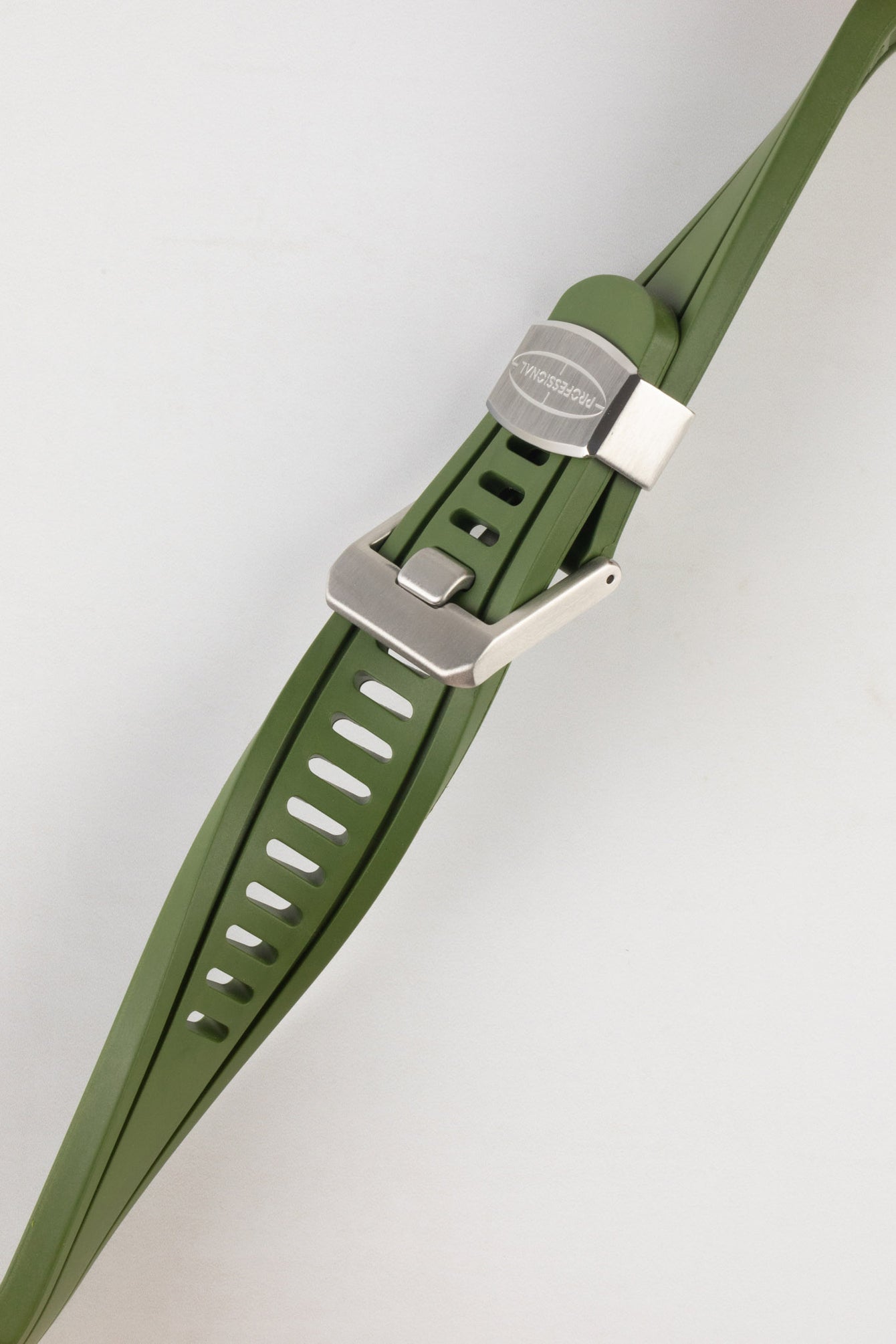 CRAFTER BLUE CB05 Rubber Watch Strap for Seiko SKX Series – GREEN with Steel Keeper