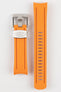 Crafter Blue CB05 Orange rubber watch strap for seiko SKX series with brushed stainless steel buckle and embossed keeper