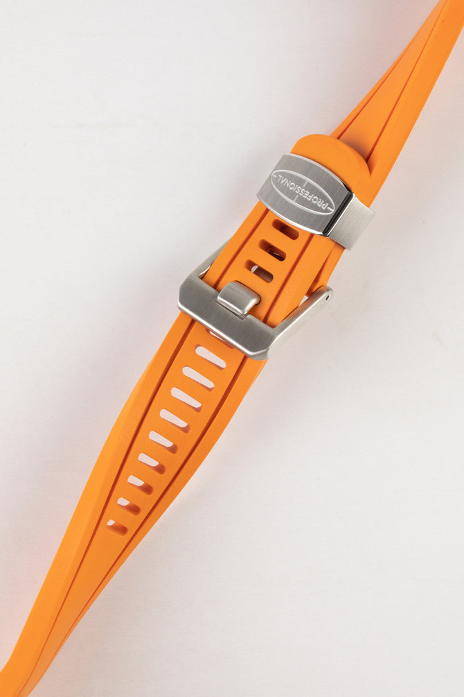 CRAFTER BLUE CB05 Rubber Watch Strap for Seiko SKX Series – ORANGE with Steel Keeper