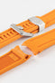 CRAFTER BLUE CB05 Rubber Watch Strap for Seiko SKX Series – ORANGE with Steel Keeper