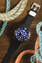 Seiko Prospex Turtle Save the Ocean Blue SRPD11K fitted with Crafter Blue CB08 Rubber watch strap in black with brushed stainless steel buckle and embossed keeper