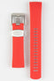 Crafter Blue CB08 red rubber watch strap for Seiko turtle series with brushed stainless steel buckle and embossed keeper