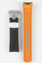 Crafter Blue CB09 Rubber Watch Strap in Black upperlayer and orange underlayer with brushed stainless steel bucle and embossed keeper