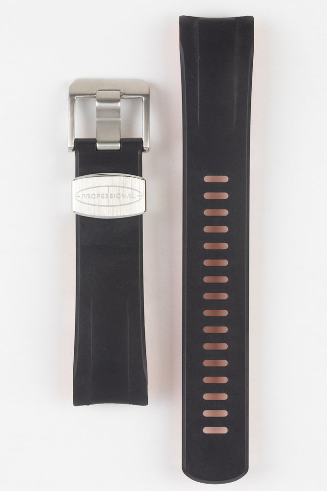 CRAFTER BLUE CB09 Rubber Watch Strap for Seiko "New" Samurai Series – BLACK & ORANGE