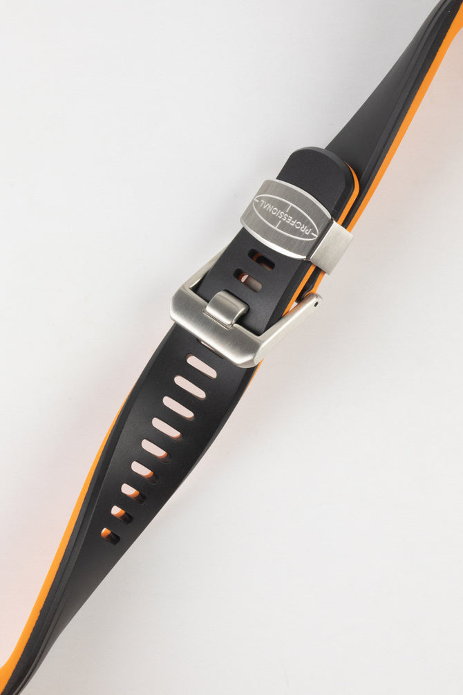 CRAFTER BLUE CB09 Rubber Watch Strap for Seiko "New" Samurai Series – BLACK & ORANGE