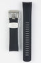 Crafter Blue CB10 Rubber watch strap for seiko 5 sports series with brushed stainless steel buckle and embossed keeper in black 