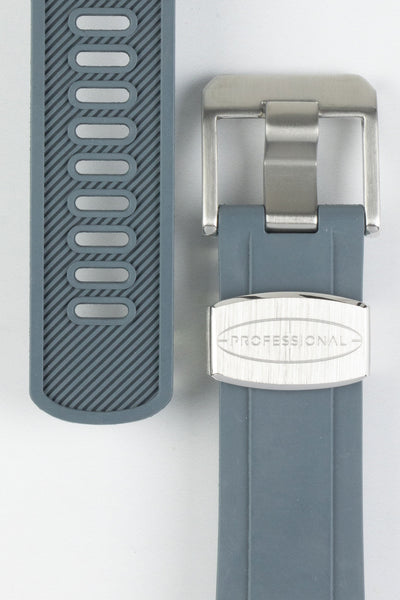 CRAFTER BLUE CB10 Rubber Watch Strap for Seiko 5 Sports Series – GREY with Rubber & Steel Keepers