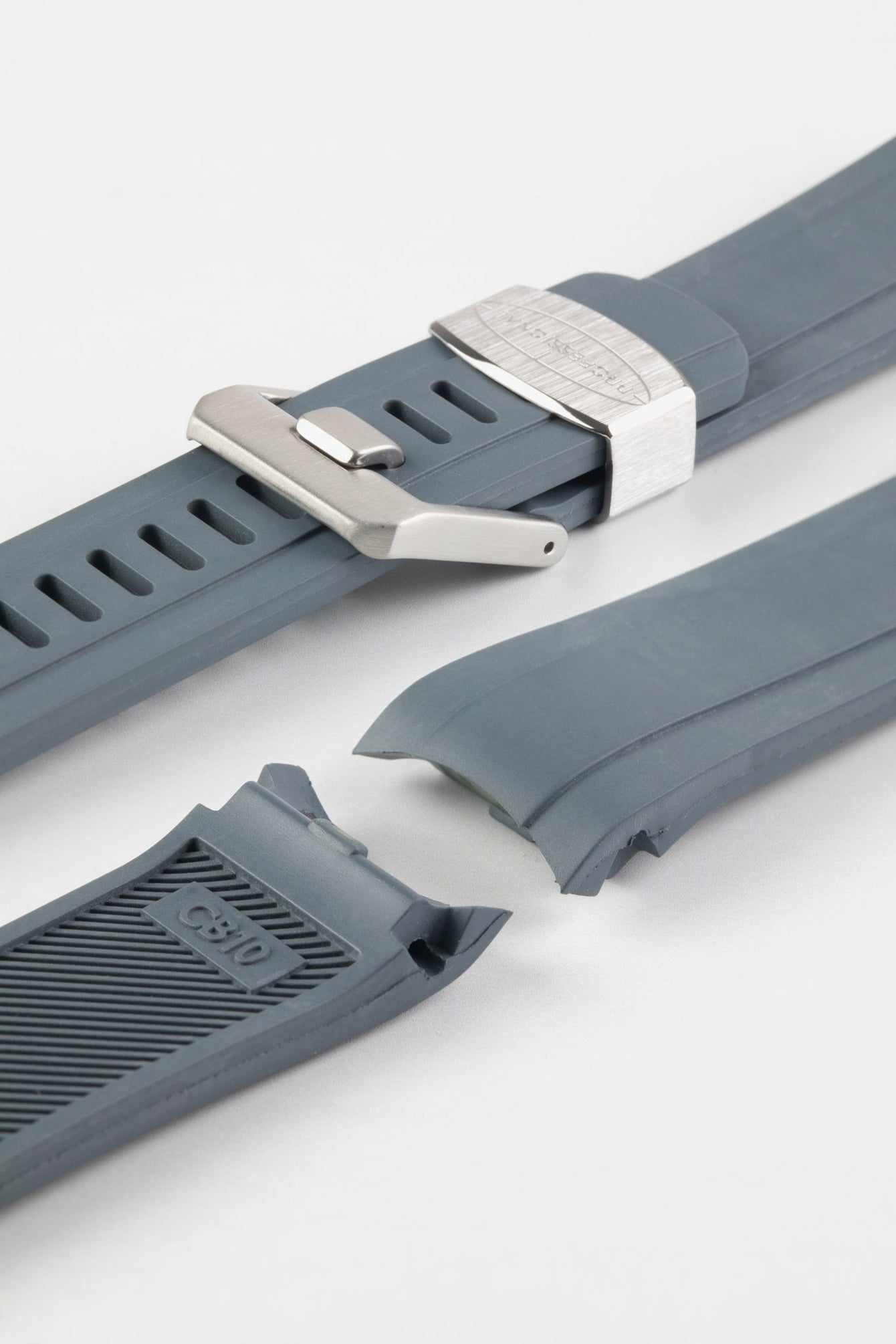 CRAFTER BLUE CB10 Rubber Watch Strap for Seiko 5 Sports Series – GREY with Rubber & Steel Keepers
