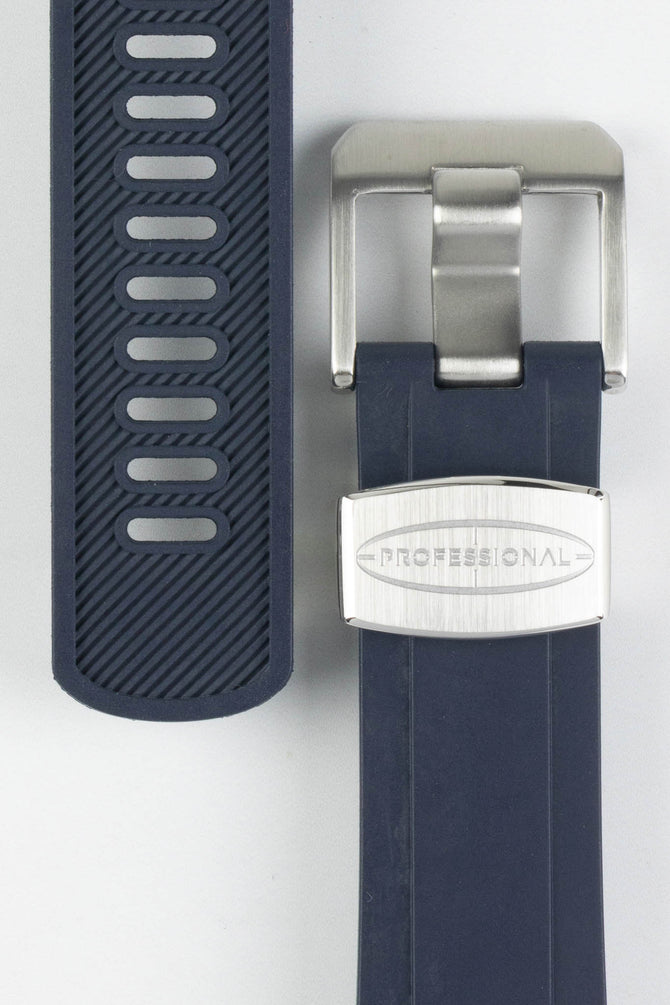 Navy blue rubber watch strap (buckle)