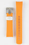 Crafter Blue CB10 Rubber watch strap for seiko 5 sports series with brushed stainless steel buckle and embossed keeper in Orange