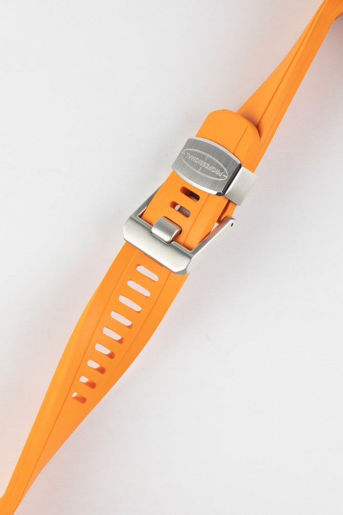 CRAFTER BLUE CB10 Rubber Watch Strap for Seiko SKX Series – ORANGE with Rubber & Steel Keepers
