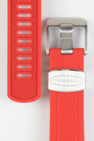 CRAFTER BLUE CB10 Rubber Watch Strap for Seiko 5 Sports Series – RED with Rubber & Steel Keepers