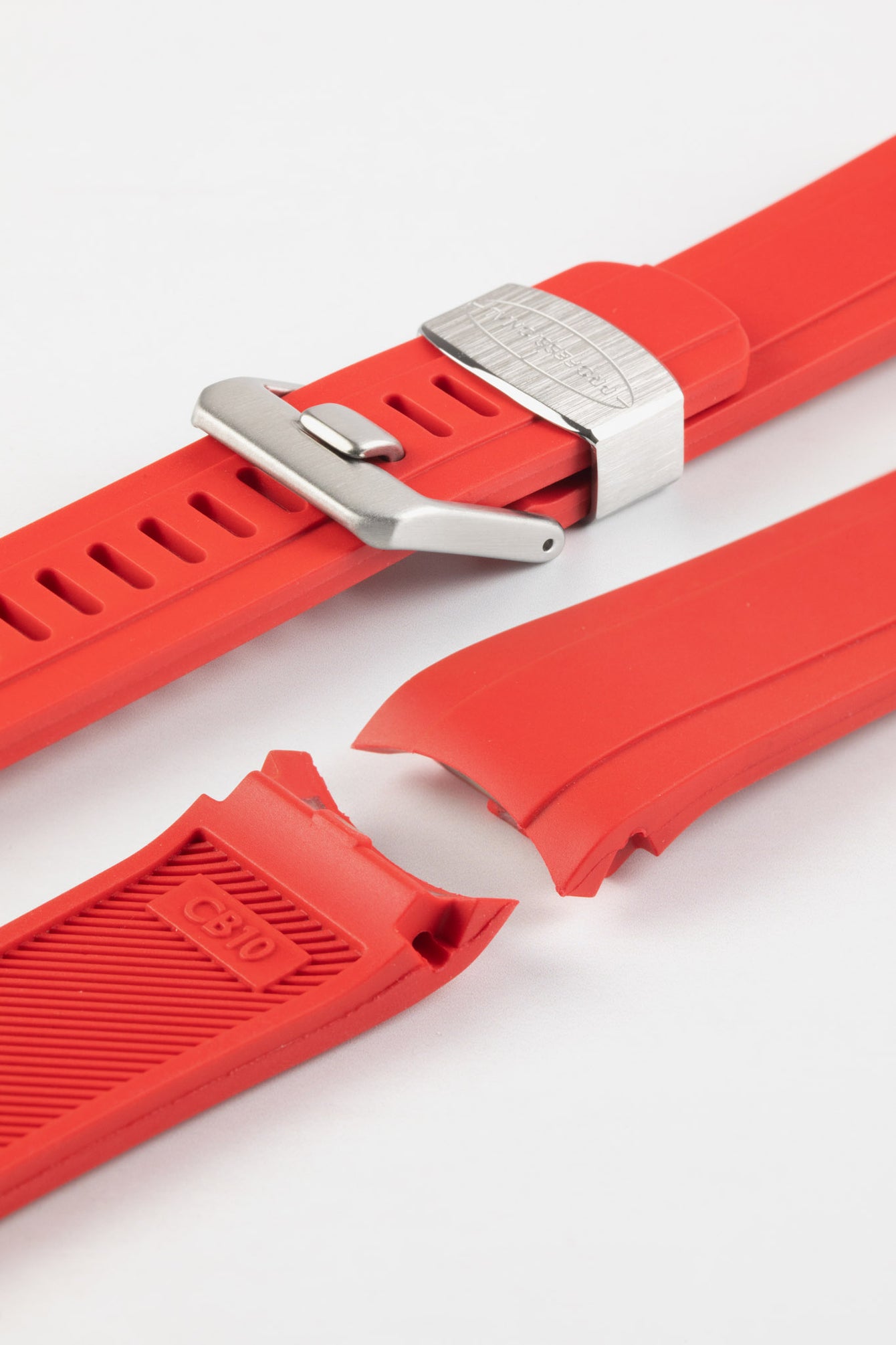 CRAFTER BLUE CB10 Rubber Watch Strap for Seiko 5 Sports Series – RED with Rubber & Steel Keepers