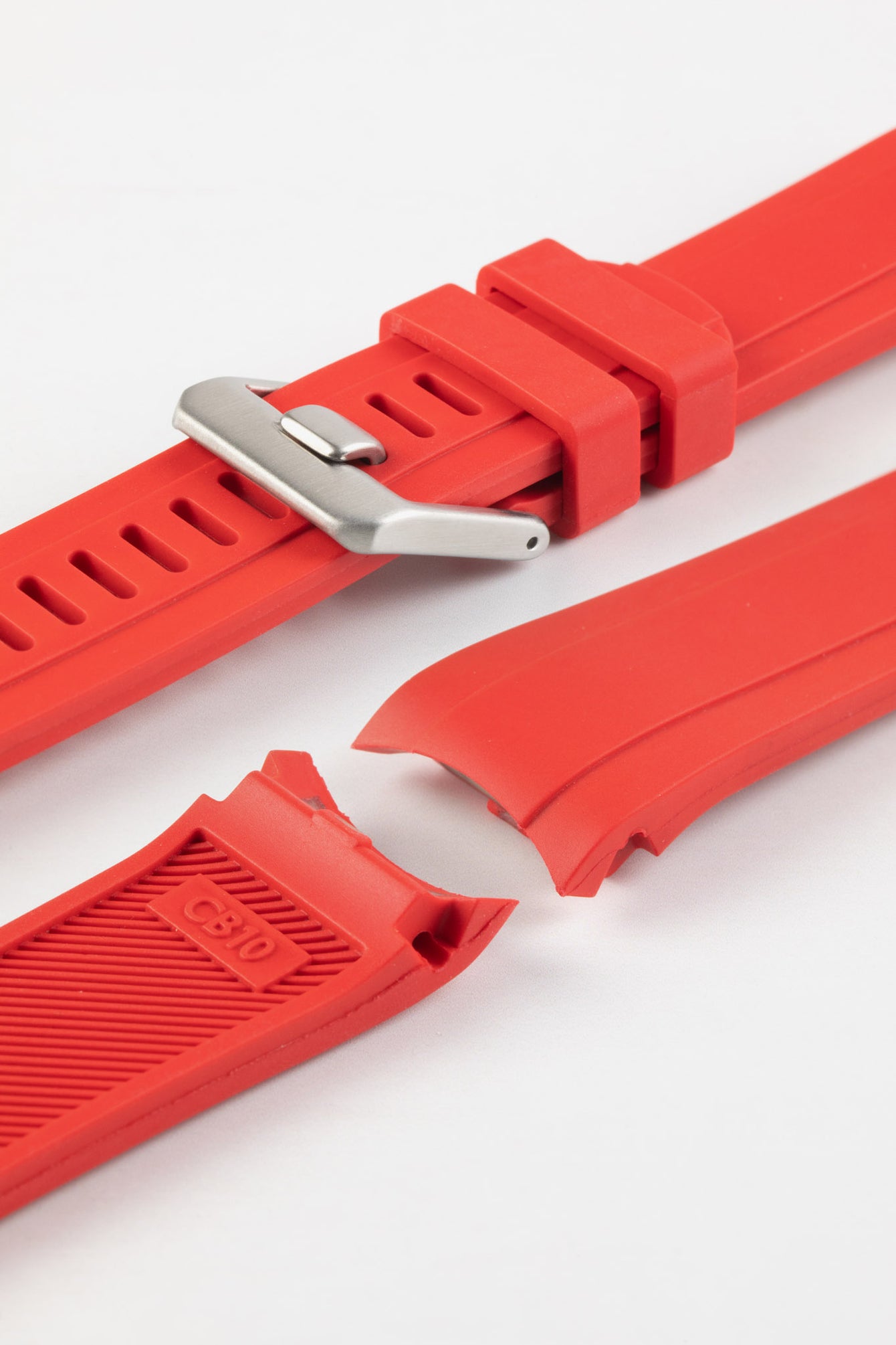 CRAFTER BLUE CB10 Rubber Watch Strap for Seiko 5 Sports Series – RED with Rubber & Steel Keepers