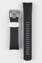 Top and under sde of Crafter Blue CB11 Aquanut Rubber Watch Strap for Seiko SKX series in black