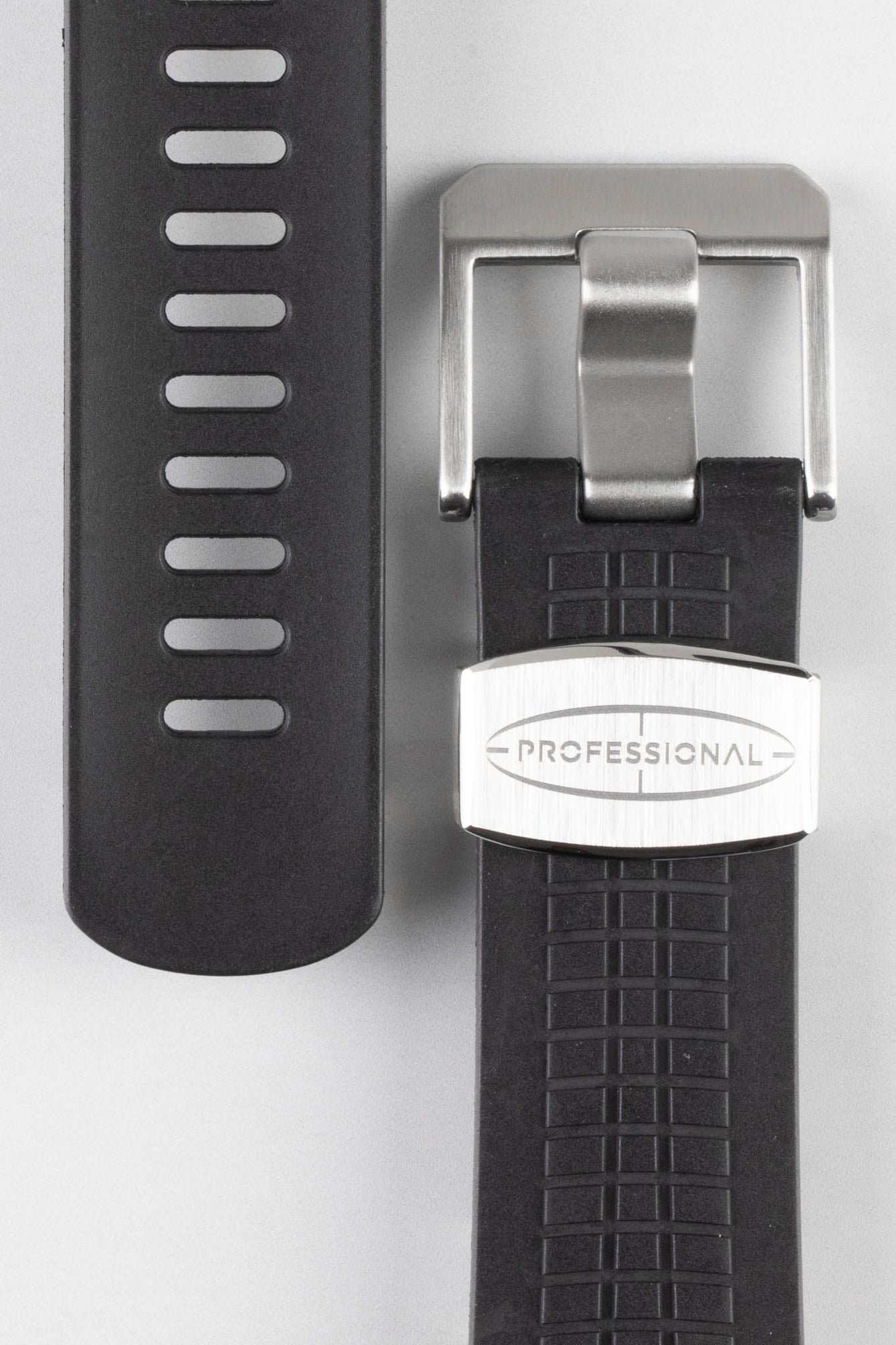 rubber watch strap black
