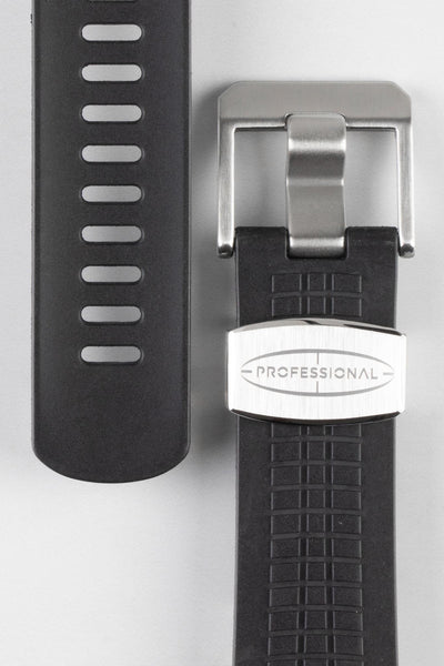 rubber watch strap black