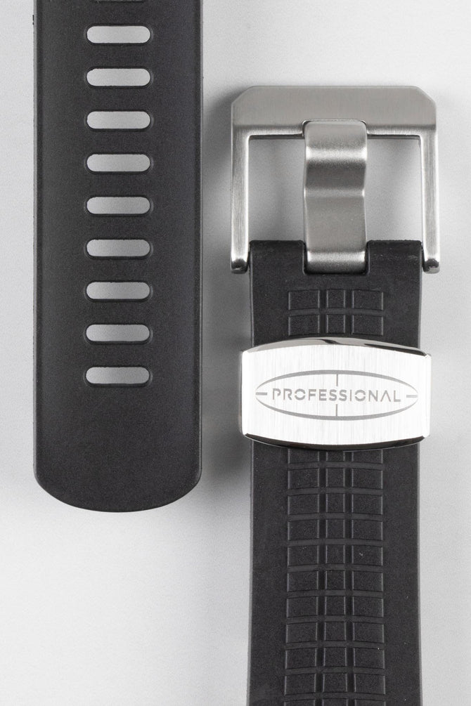 rubber watch strap black