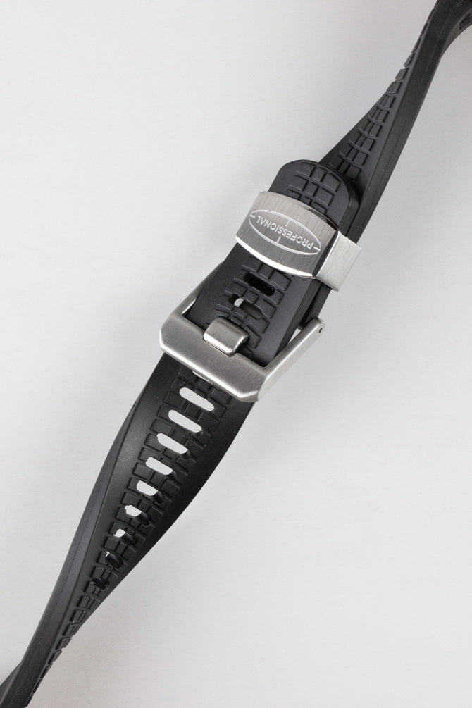 rubber watch strap in black
