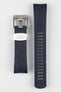 Top and under sde of Crafter Blue CB11 Aquanut Rubber Watch Strap for Seiko SKX series in dark blue