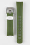 Crafter Blue CB11 Aquanut Rubber watch strap for SKX Series with brushed stainless steel buckle and embossed keeper in green