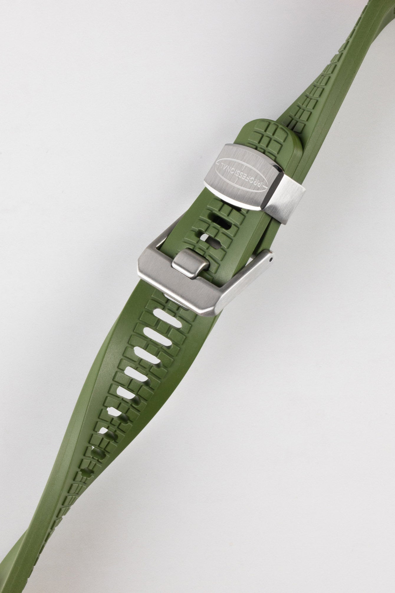 green rubber watch strap 