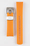 Top and under sde of Crafter Blue CB11 Aquanut Rubber Watch Strap for Seiko 5 Sports Series in orange