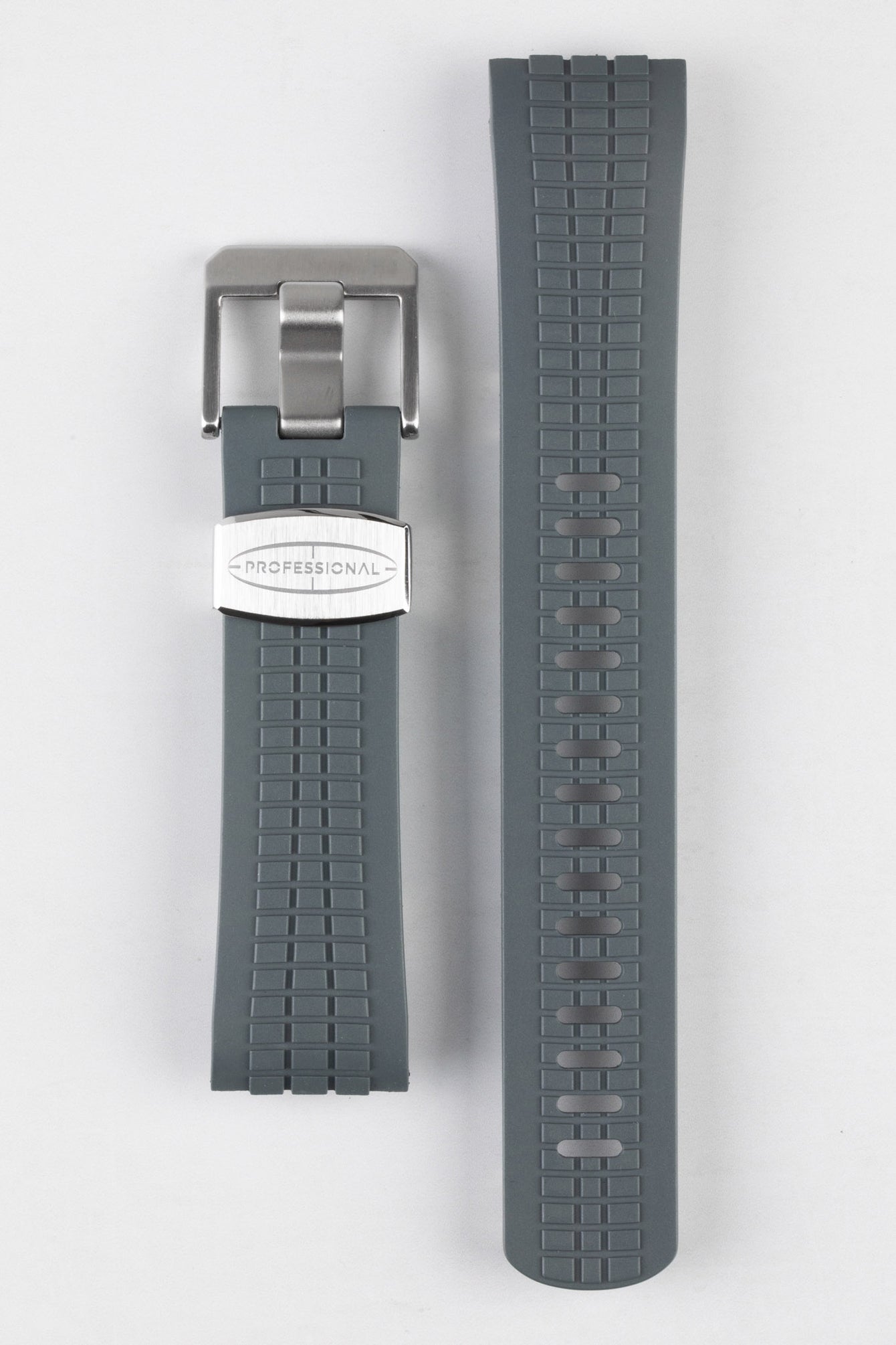 grey rubber watch strap 