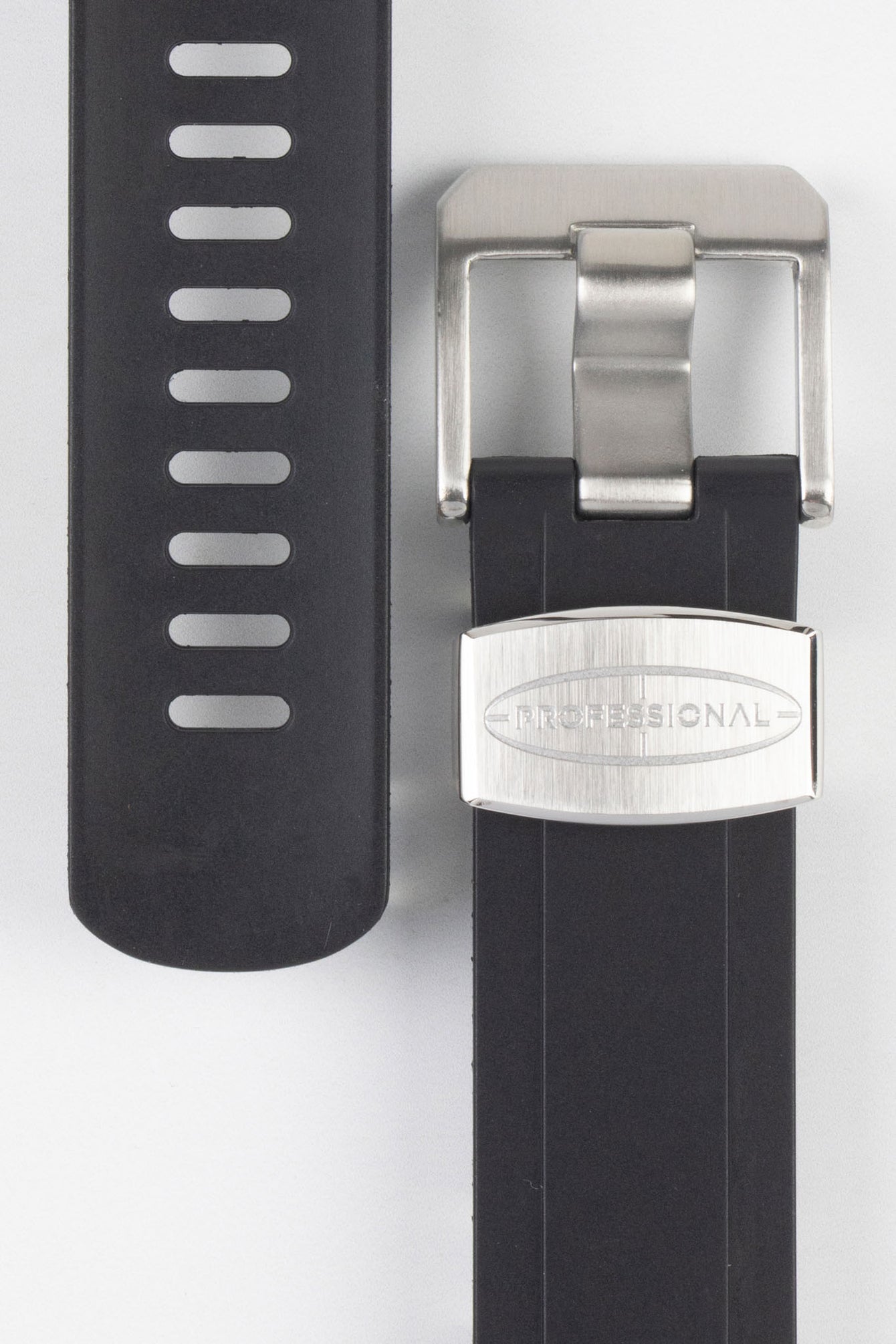 CRAFTER BLUE CB13 Rubber Watch Strap for Seiko MM200 Series – BLACK with Rubber Keepers