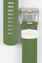 CRAFTER BLUE CB13 Rubber Watch Strap for Seiko MM200 Series – GREEN with Rubber Keepers