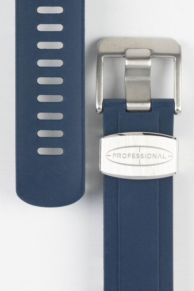 CRAFTER BLUE CB13 Rubber Watch Strap for Seiko Mini Turtle Series – NAVY with Rubber Keepers