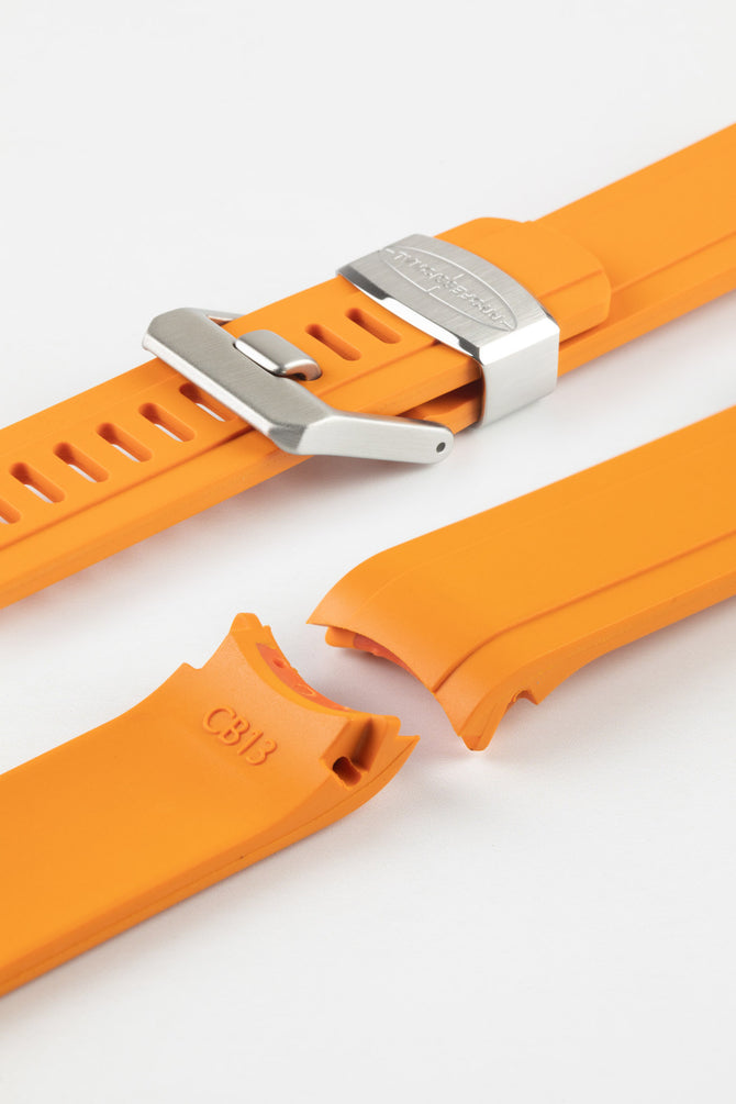 CRAFTER BLUE CB13 Rubber Watch Strap for Seiko Mini Turtle Series – ORANGE with Rubber Keepers