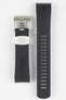 Crafter Blue TD01 Rubber watch strap Tudor Bay Series with brushed stainless steel buckle and embossed keeper in black