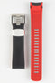 Crafter Blue TD01 Rubber watch strap Tudor Bay Series with brushed stainless steel buckle and embossed keeper in black top side and red underside