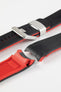 CRAFTER BLUE TD01 Rubber Watch Strap for Tudor Black Bay Series – BLACK & RED