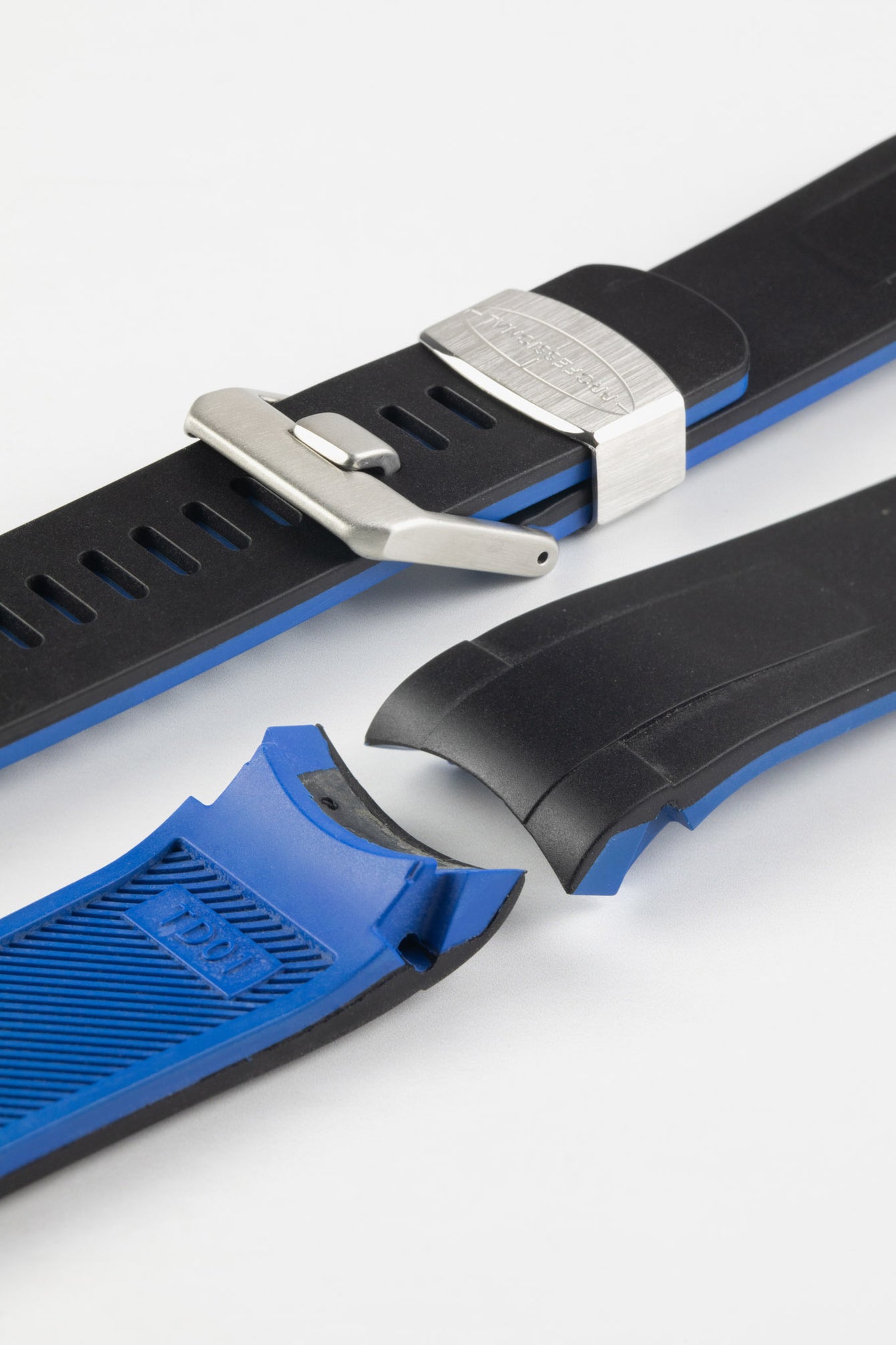 CRAFTER BLUE TD01 Rubber Watch Strap for Tudor Black Bay Series – BLACK & BLUE