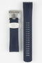 Crafter Blue TD01 Rubber watch strap Tudor Bay Series with brushed stainless steel buckle and embossed keeper in navy blue